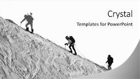  Presentation with climbing - Colorful PPT theme enhanced with alpinists climbing in haute savoie france backdrop and a white colored foreground
