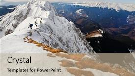  Presentation with map romania - Presentation having alpinists in the carpathians romania background and a  colored foreground