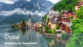  Presentation with alps - Presentation theme with alps at misty day austria background and a gray colored foreground