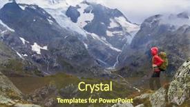  Presentation with healthy living - Audience pleasing presentation consisting of hiking - hiker woman on trek backdrop and a tawny brown colored foreground