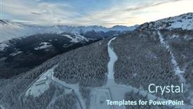  Presentation with inspiring - Slide set with alps-cold-mountain-snow-tourism background and a ocean colored foreground