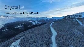  Presentation with inspiring - Presentation theme consisting of alps-cold-mountain-snow-tourism background and a light blue colored foreground