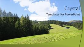  Presentation with scenery - Theme featuring alps-mountains-in-tirol-austria background and a light blue colored foreground