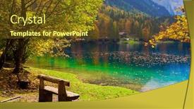  Presentation with green lake - PPT theme consisting of alps-northern-italy-lake-fuzine background and a tawny brown colored foreground