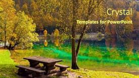  Presentation with green lake - Audience pleasing slide deck consisting of alps-northern-italy-lake-fuzine backdrop and a tawny brown colored foreground