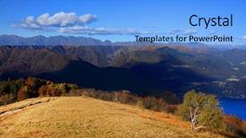  Presentation with alps - Audience pleasing presentation theme consisting of alps-seen-from-mottarone-mountain backdrop and a light blue colored foreground