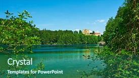  Presentation with bavaria - Audience pleasing presentation consisting of alpsee lake at hohenschwangau near munich in bavaria germany backdrop and a ocean colored foreground