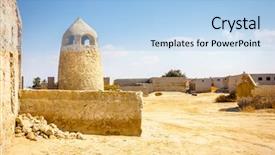  Presentation with ghost - PPT layouts consisting of als - ghost town of al jazirat background and a light blue colored foreground