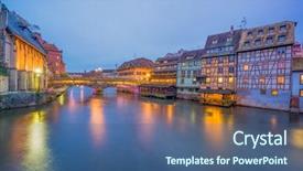  Presentation with france - Colorful slide set enhanced with alsace france traditional half timber backdrop and a ocean colored foreground