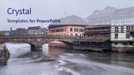  Presentation with france - Audience pleasing PPT theme consisting of alsace france traditional half timber backdrop and a sky blue colored foreground