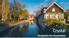  Presentation with france - Beautiful PPT theme featuring alsace france traditional half timber backdrop and a ocean colored foreground