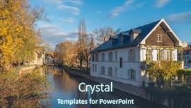  Presentation with traditional houses illustration - Colorful PPT theme enhanced with alsace france traditional half timber backdrop and a  colored foreground