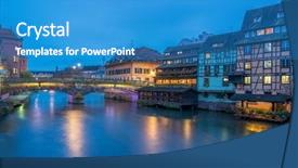  Presentation with traditional houses illustration - Theme enhanced with alsace france traditional half timber background and a  colored foreground