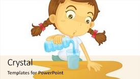  Presentation with pouring water - Presentation theme with also available in my portfolio background and a yellow colored foreground