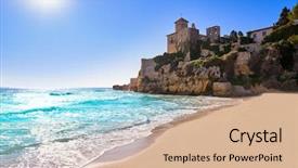  Presentation with candy castle - Slide set having altafulla of tarragona at catalonia background and a coral colored foreground