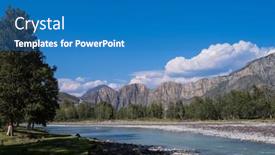  Presentation with rocky - Presentation design consisting of altai-landscape-with-the-katun background and a teal colored foreground