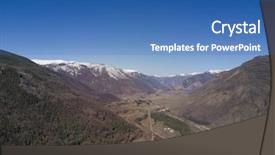  Presentation with quadcopter - PPT theme with altai-mountains-beautiful-highland-landscape background and a teal colored foreground