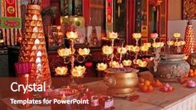  Presentation with chinese temple - PPT layouts consisting of altar-in-a-chinese-temple background and a tawny brown colored foreground