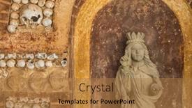  Presentation with church altar - Presentation theme consisting of altar-made-from-human-bones background and a coral colored foreground