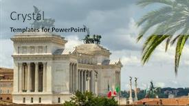  Presentation with rome italy - Presentation with altar-of-the-fatherland-known background and a light blue colored foreground