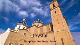  Presentation with mediterranean - Colorful presentation theme enhanced with altea church consuelo in mediterranean backdrop and a coral colored foreground