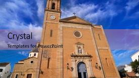  Presentation with mediterranean - Presentation theme having altea church consuelo in mediterranean background and a coral colored foreground
