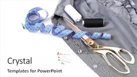  Presentation with tailoring - Presentation theme consisting of alteration - business suit tailoring isolated background and a  colored foreground