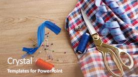  Presentation with tailoring - Cool new presentation design with alteration - business suit tailoring on wooden backdrop and a coral colored foreground