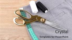  Presentation with tailoring - Presentation design featuring alteration - business suit tailoring on wooden background and a light gray colored foreground