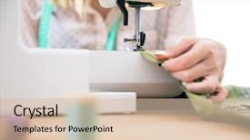  Presentation with sewing process close up - Amazing slide set having alteration - closeup portrait of a woman backdrop and a lemonade colored foreground