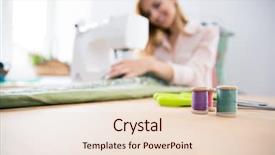  Presentation with trainee nurse sitting by female - Slide deck with alteration - female designer sitting background and a  colored foreground