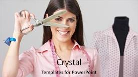  Presentation with fashion - Presentation theme having alteration - happy fashion designer looking background and a lemonade colored foreground