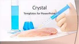  Presentation with gmo meat - Amazing slides having altered using genetic engineering technique backdrop and a pink colored foreground