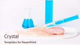  Presentation with gmo meat - Cool new slides with altered using genetic engineering technique backdrop and a lemonade colored foreground