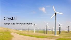  Presentation with energy source - Colorful presentation theme enhanced with alternate energy power source wind backdrop and a light blue colored foreground