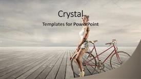  Presentation with alternative - Presentation design having alternative bycicle background and a light gray colored foreground