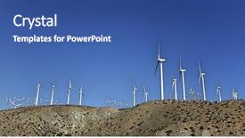  Presentation with wind turbines - Cool new presentation theme with alternative energy resources - wind turbines in desert backdrop and a ocean colored foreground