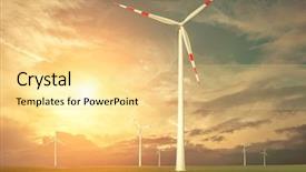  Presentation with ladder and sky - PPT theme with alternative energy resources - windmills outdoor under sky background and a blonde colored foreground