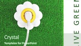 Presentation with alternative energy - Theme having alternative energy concept flower electrical background and a forest green colored foreground