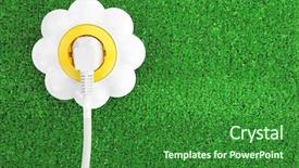  Presentation with alternative energy - Colorful presentation enhanced with alternative energy concept flower electrical backdrop and a forest green colored foreground