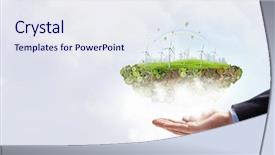  Presentation with alternative energy - Presentation theme with alternative energy concept background and a sky blue colored foreground
