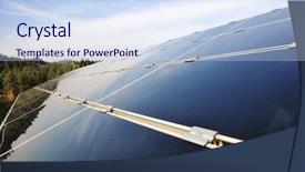  Presentation with thermal energy - Audience pleasing PPT layouts consisting of alternative energy photovoltaic solar panels backdrop and a sky blue colored foreground