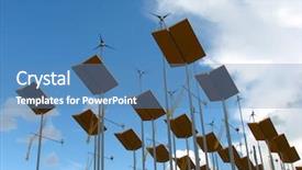  Presentation with solar wind energy - Theme with alternative energy production with wind background and a teal colored foreground