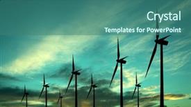  Presentation with energy power - PPT layouts featuring alternative energy resources - eco power windturbines background and a ocean colored foreground