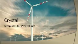  Presentation with birds in sky - Amazing slide deck having alternative energy resources - windmills outdoor under sky backdrop and a lemonade colored foreground