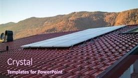  Presentation with alternative energy - PPT theme enhanced with alternative-energy-solar-panels background and a tawny brown colored foreground