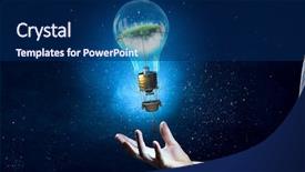  Presentation with alternative energy - Audience pleasing PPT theme consisting of lamp basket - alternative energy use backdrop and a navy blue colored foreground