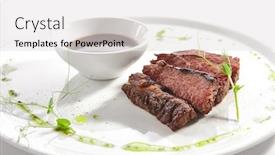  Presentation with alternative - Cool new PPT theme with alternative-grilled-skirt-steak-well backdrop and a light gray colored foreground