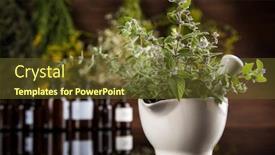  Presentation with alternative - Colorful presentation design enhanced with alternative-health-fresh-herbal backdrop and a tawny brown colored foreground