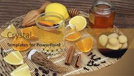 Presentation with ginger lemon drink - Presentation theme consisting of alternative-herbal-remedy-for-cold background and a gold colored foreground